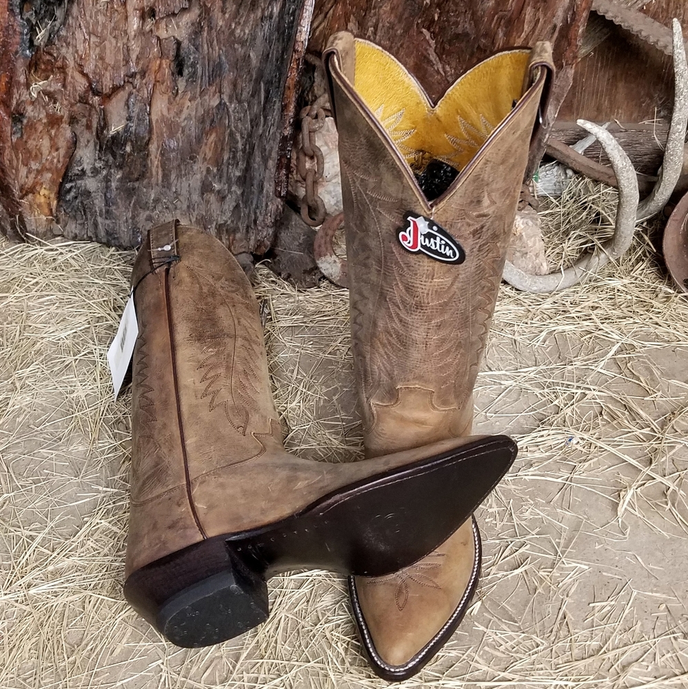 NWT Justin "florica" Bay Apache cowboy boots 8B - Picture 5 of 7